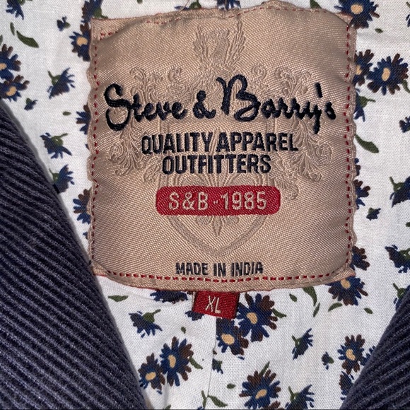 Navy Blue Casual Corduroy Blazer - Picture 2 of 4